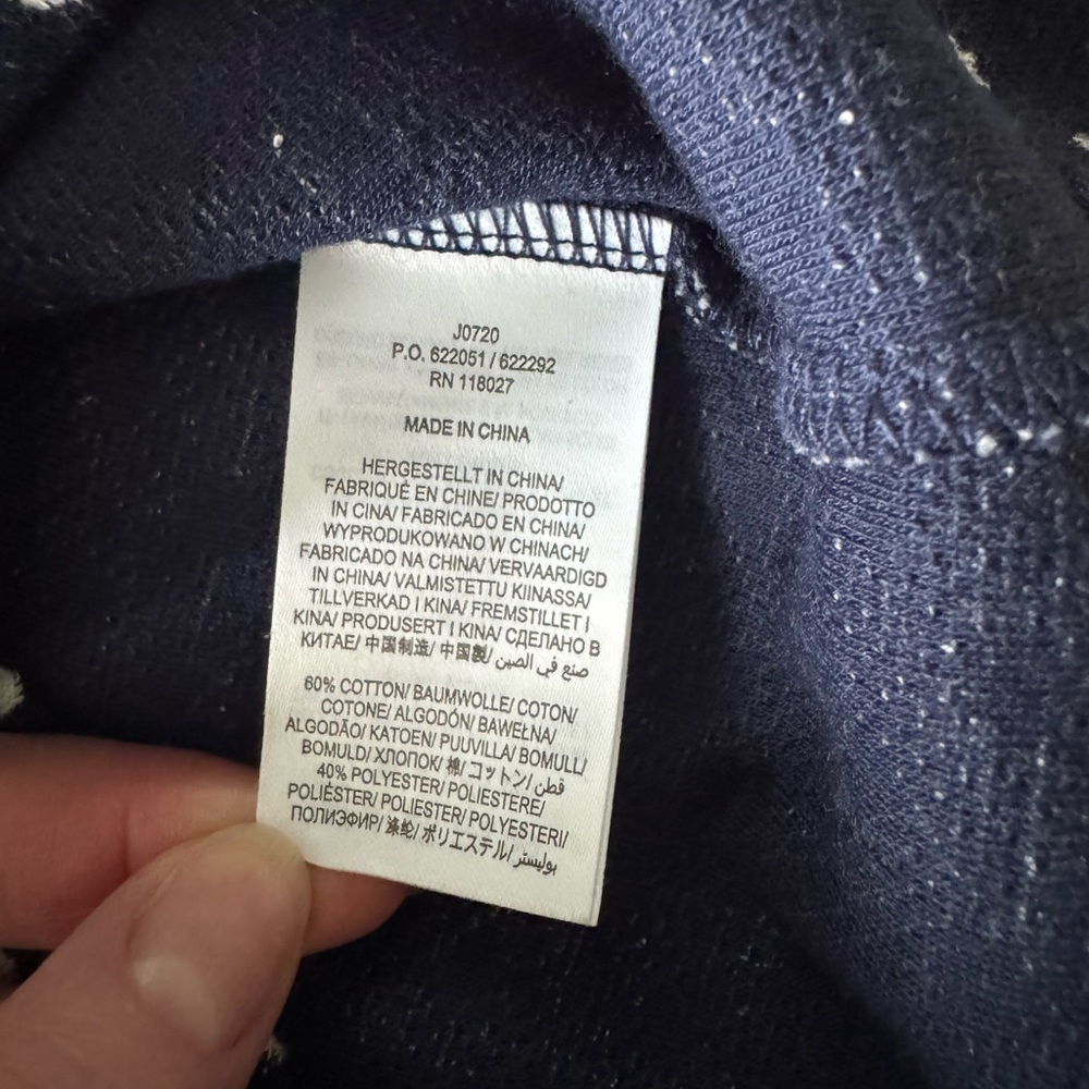 Boden Aria Jersey Jacquard Top Navy Ivory Spot Size 8 - Picture 12 of 14